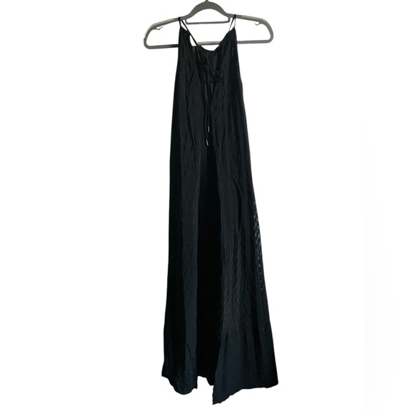 CLUB MONACO Burnout Pleated Maxi Dress Black  Size 8 - Picture 5 of 13